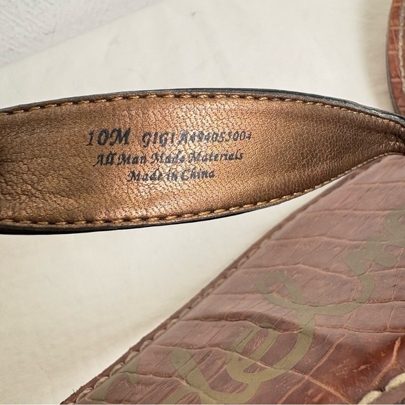 SAM EDELMAN T-Strap Thong Patent Faux Leather Flat Sandals 10 - Picture 16 of 16